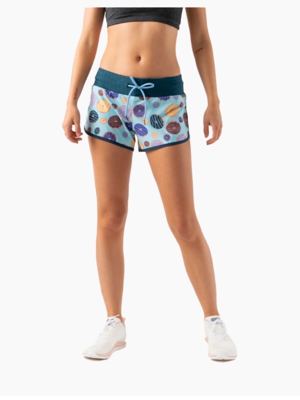 Rabbit Surf 'N Turf 4" Running Shorts Blue Donuts Bikini Lined Pocket Athletic M